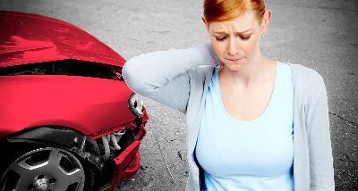 Woman with auto accident injury